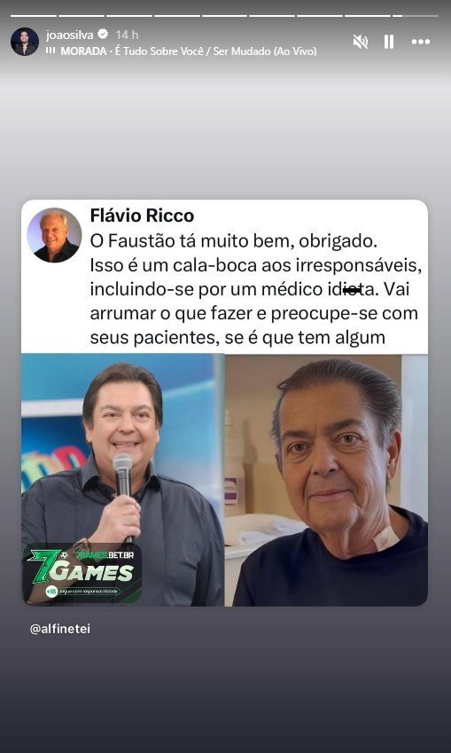 Post - João Silva - sobre Faustão