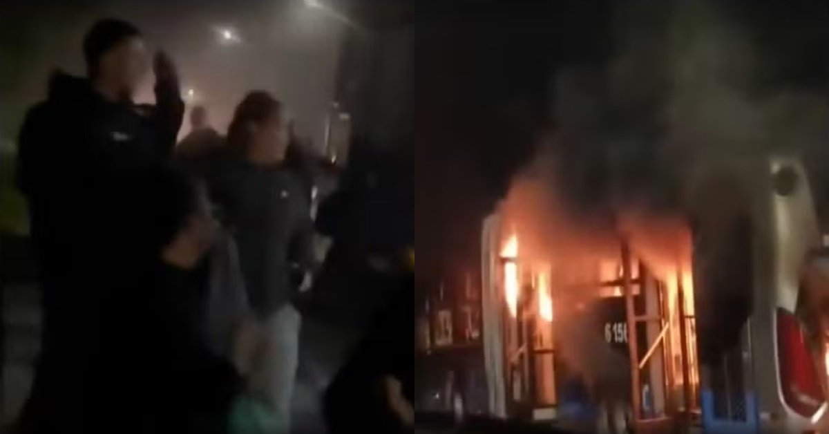 ônibus incendiado - Palheiros SP