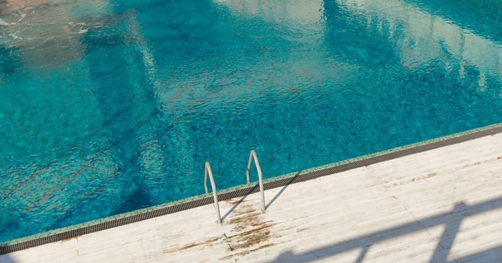 Swimming pool with stair at hotel