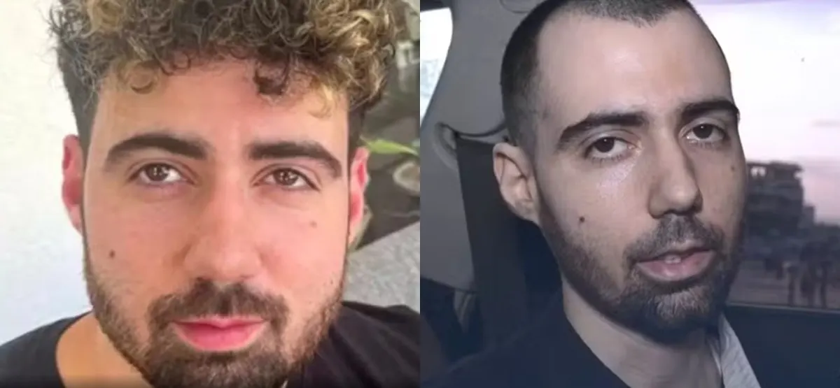 Refém Israelense - antes e depois