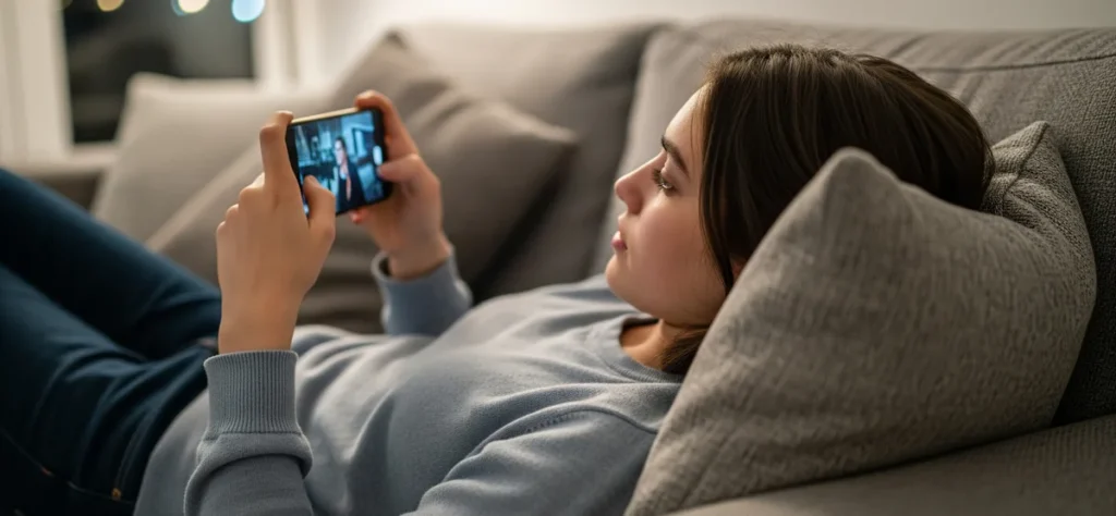 menina - vídeo no celular