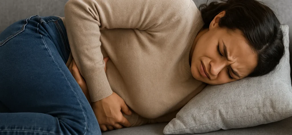 mulher com cólica menstrual