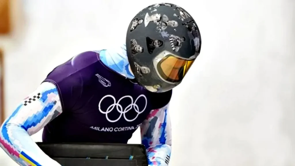 Atleta ucraniano - capacete