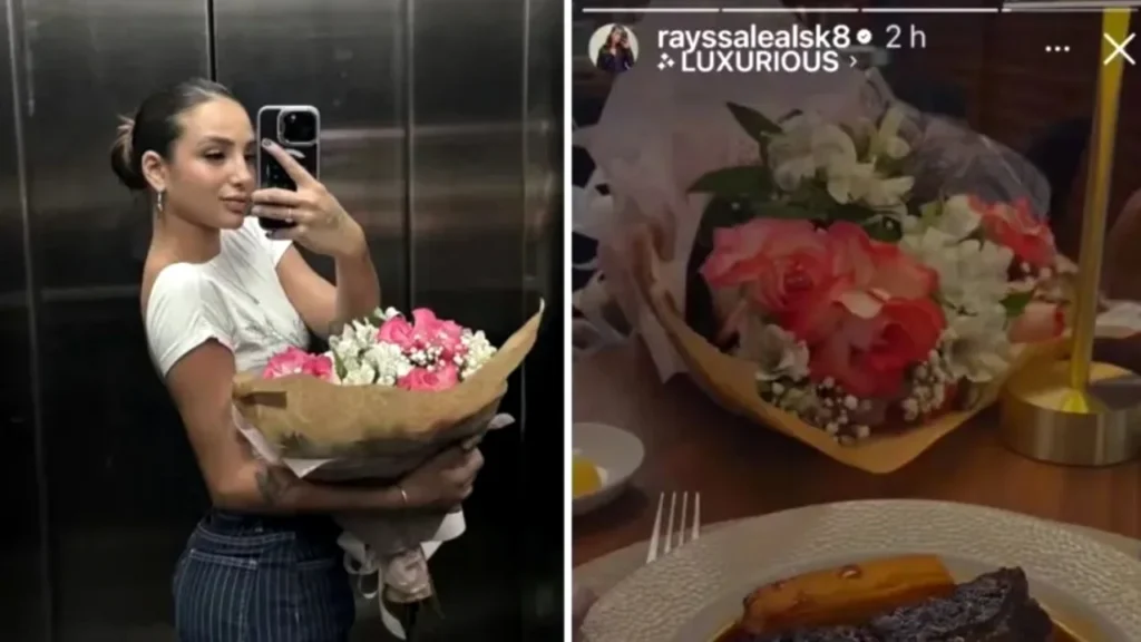 Rayssa com Duda - flores