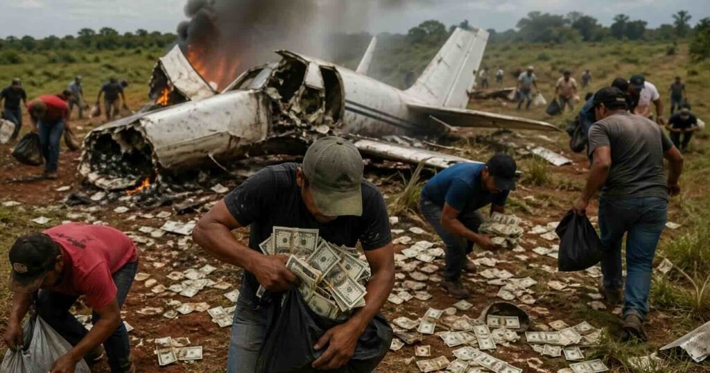 avião cai Paraguai dinheiro