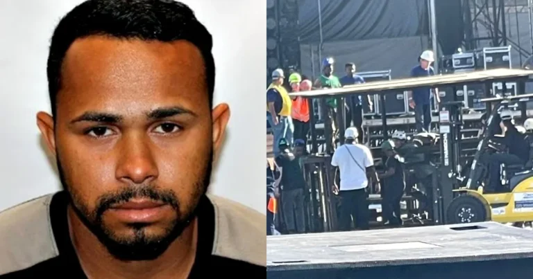 trabalhador morreu - montagem palco Shakira